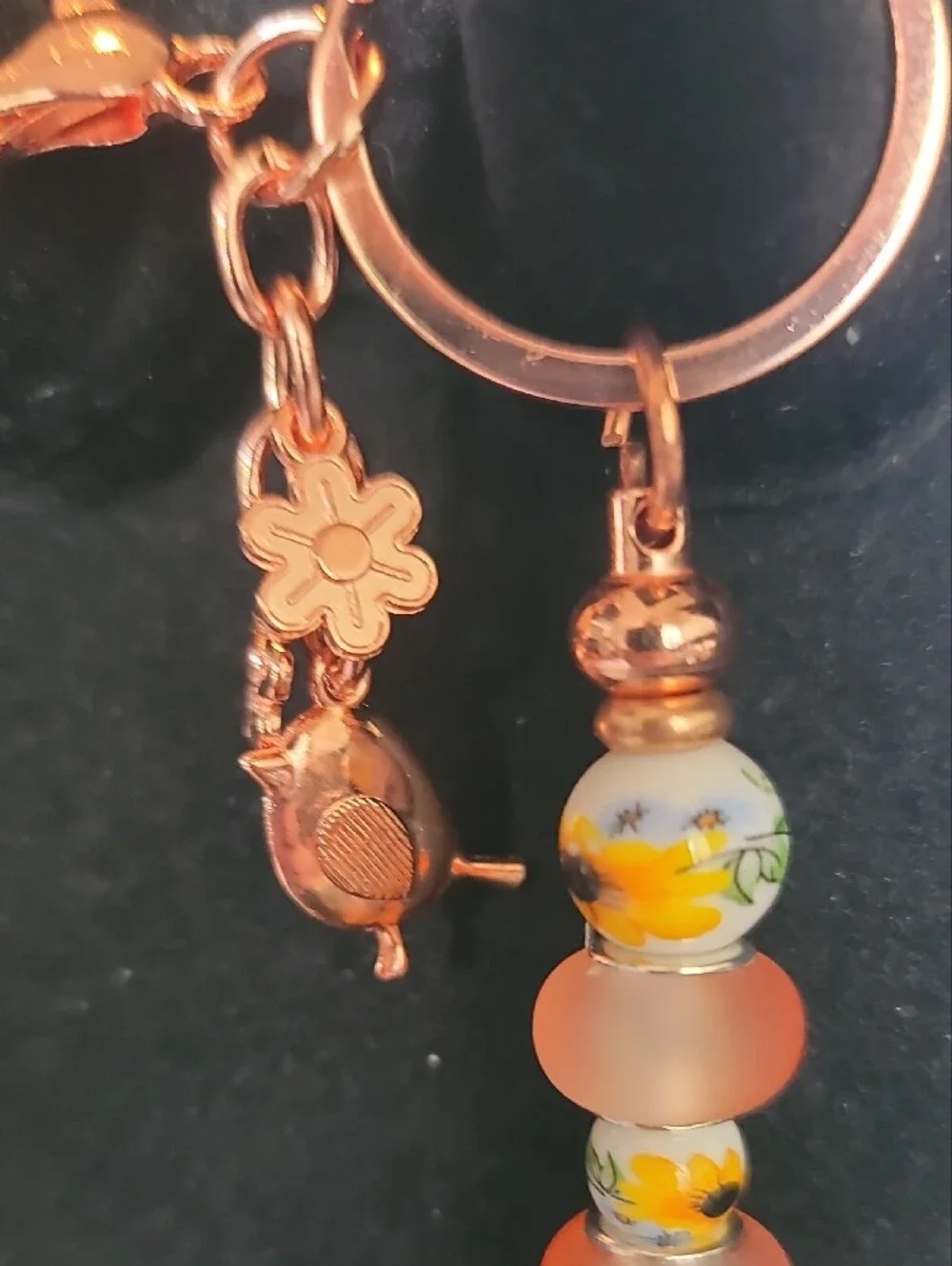 Floral Drop Bead Purse Or Keychain Charm